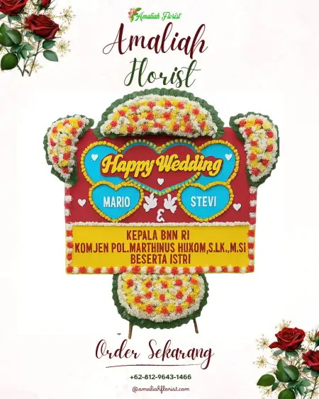 Papan Bunga Pernikahan Kecipir